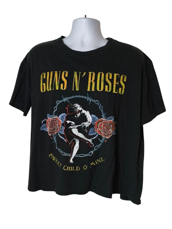 Guns N' Roses Tops - VTG Guns N Roses XL Tee Sweet Child O Mine Rock Band Tour Graphic Black Tee 80's